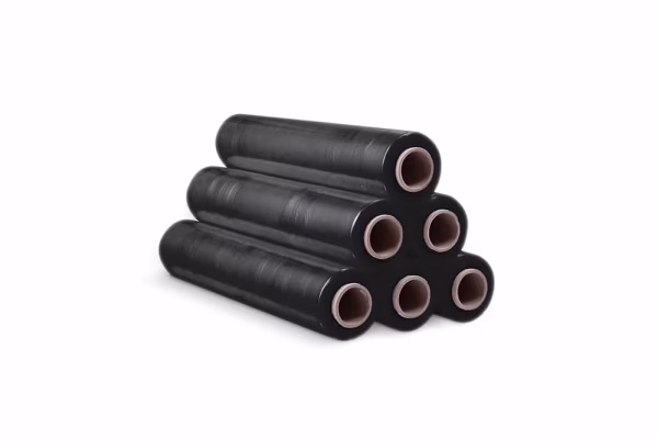 Handwikkelfolie 500 mm x 300 m 20 my, zwart 6 rollen